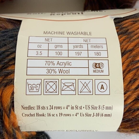 Universal Yarn Classic Shades 4 Skeins Acrylic Wool Blend Orange Purple 714 - Picture 3 of 5